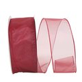 Reliant Ribbon Sheer Lovely Value Wired Edge Ribbon Rose Red 2.5 in. x 50 yards 99908W-220-40K